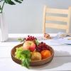 Round Rattan Serving Tray For Dinner Parties And Decor,Fruit Basket Rattan Coffee Table Fruit Plate