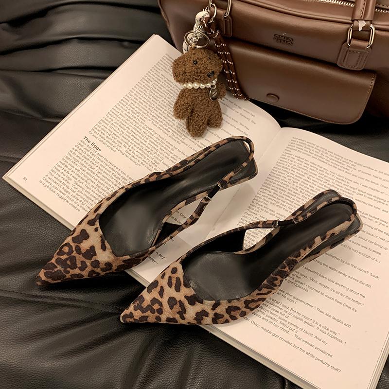 

Новые летние женские босоножки с леопардовым принтом, модные туфли с острым носком, элегантные туфли на высоком каблуке для вечеринок 35 серый