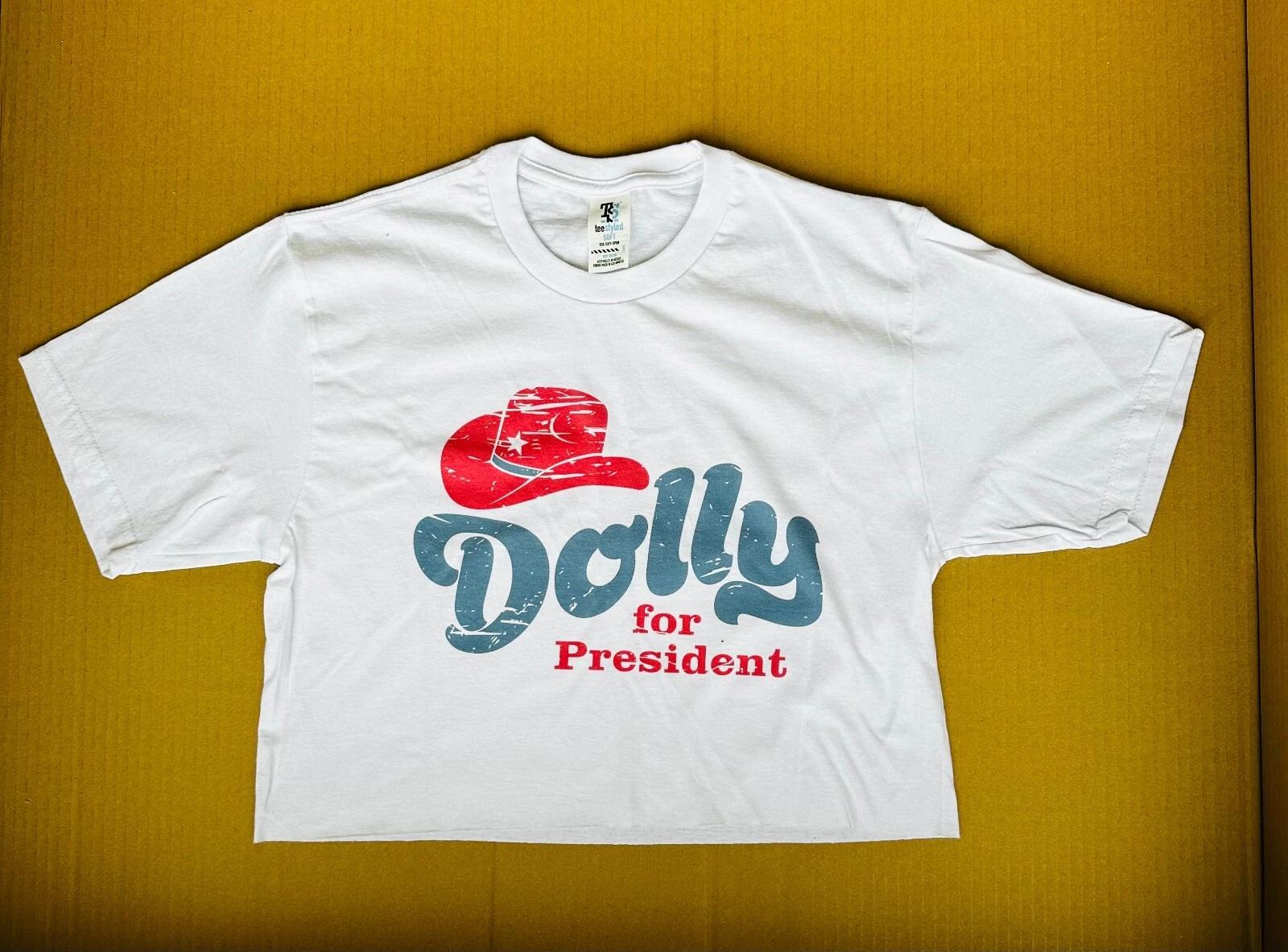 Dolly for president cropped top shirt 4XL
