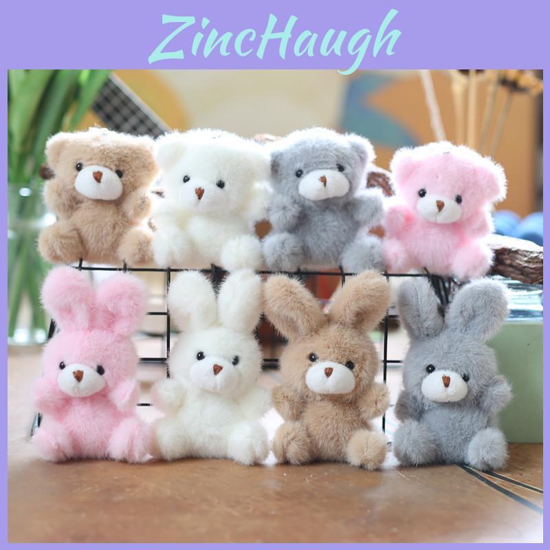 Miniature Pink Bunny Plush Figure With Keychain For Kids And Teens