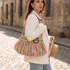 Süße Canvas-Tragetasche Retro gefaltete Unterarmtasche Lässige bedruckte Handtasche Reisetasche