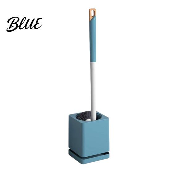 Wall Mounted Toilet And No-touch Sanitary with Scrubber Brush Brush Hole-Free Design Drainage Base High-Density Bristles Non-Slip Handle Hygienic