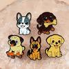Creative Cartoon Puppy Metal Lapel Pin: Cute Bag Accessory or Children's Clothing Brooch