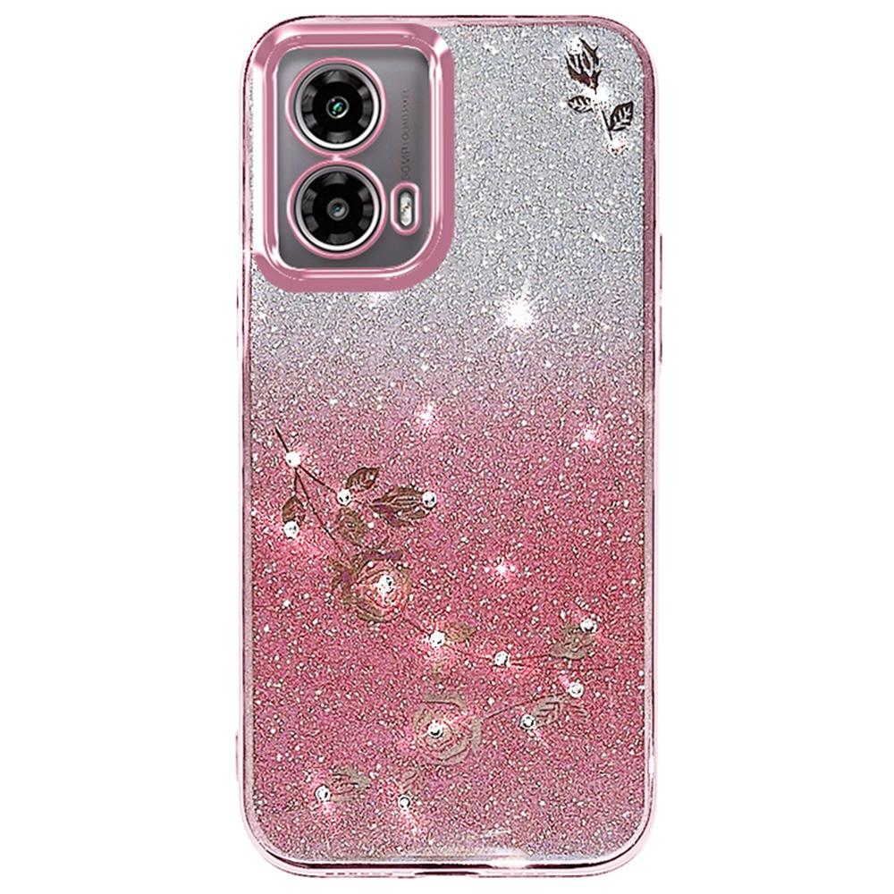 

KADEM For Motorola Moto G85 5G/S50 Neo 5G Case Flower TPU Flexible Gradient Phone Cover Rose Gold