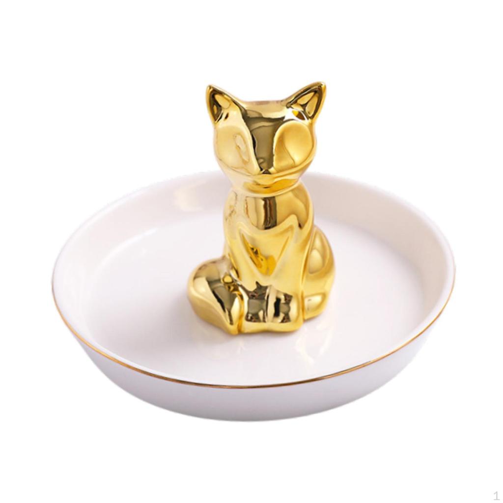 Keramický šperkový talíř, figurka zvířete, komoda, dárek, multifunkční prsten, cetka