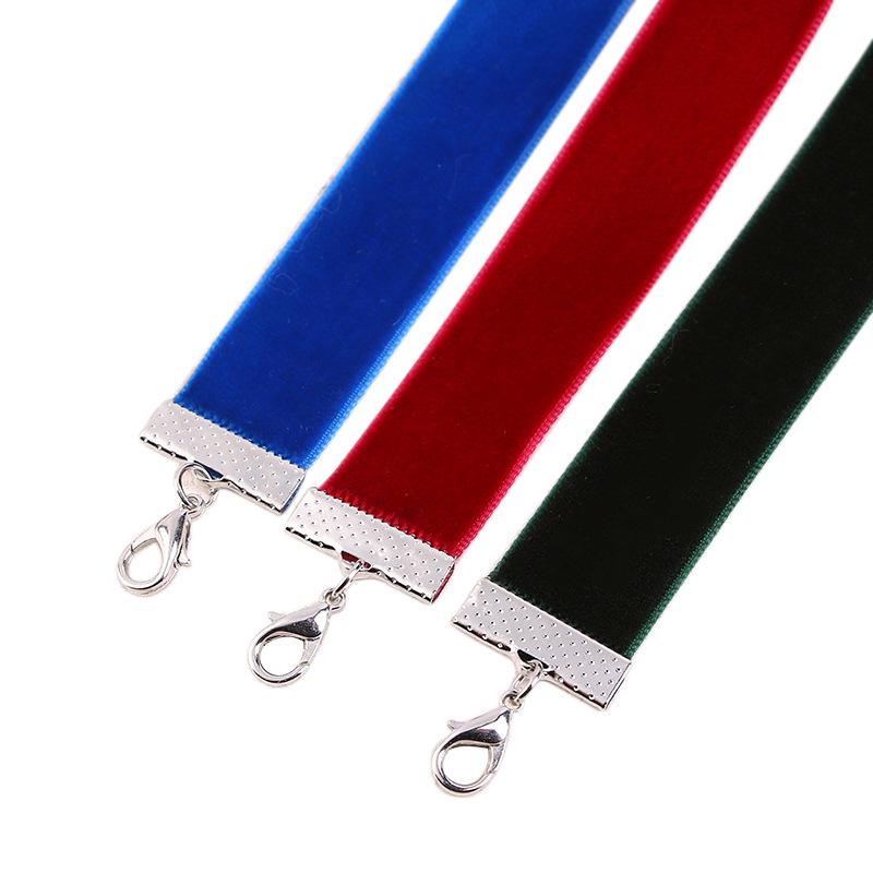 Elegantní sametová černá choker náhrdelník - Módní 2,0CM náhrdelník na klíční kost