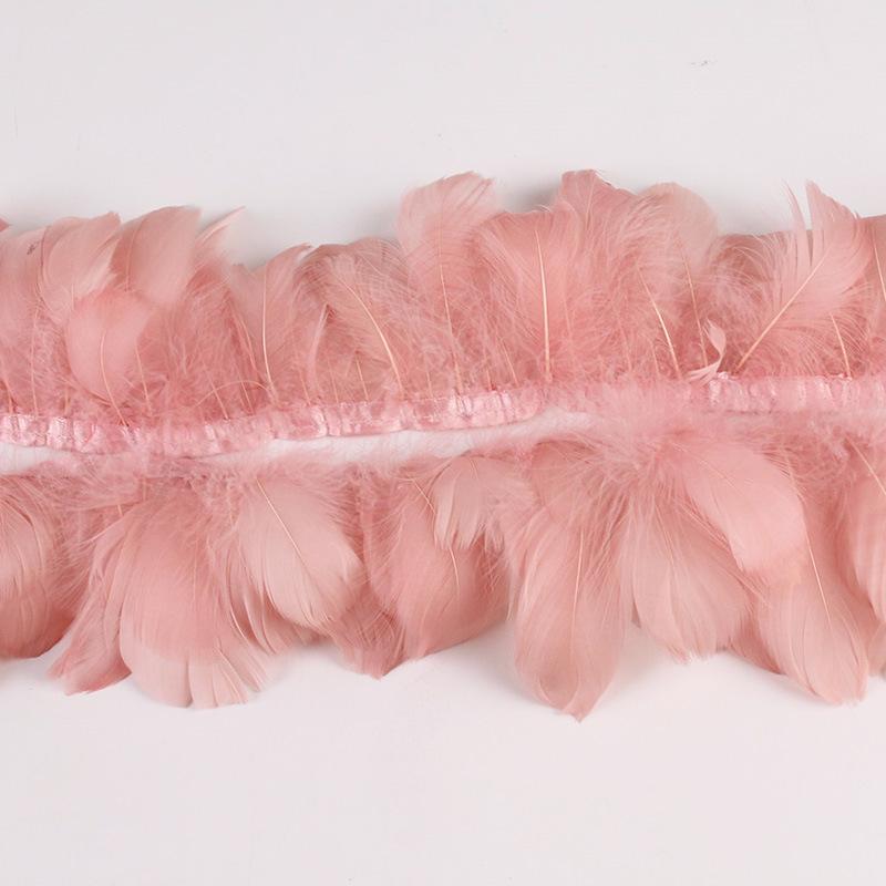 1 Beige Medium Feather Cloth With Feather Cloth Strips Goose Feather Diy Clothing Lighting Accessories Crafts Decoration