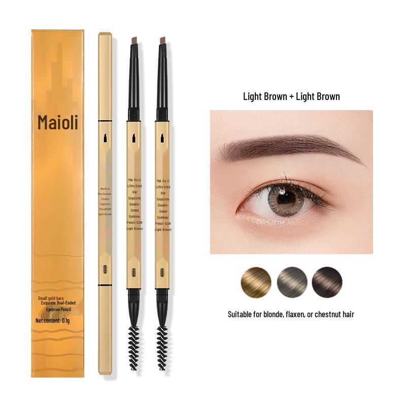 Ultra-Fine 3D Smudge-Proof Double-Ended Eyebrow Pencil with Triangle Tip