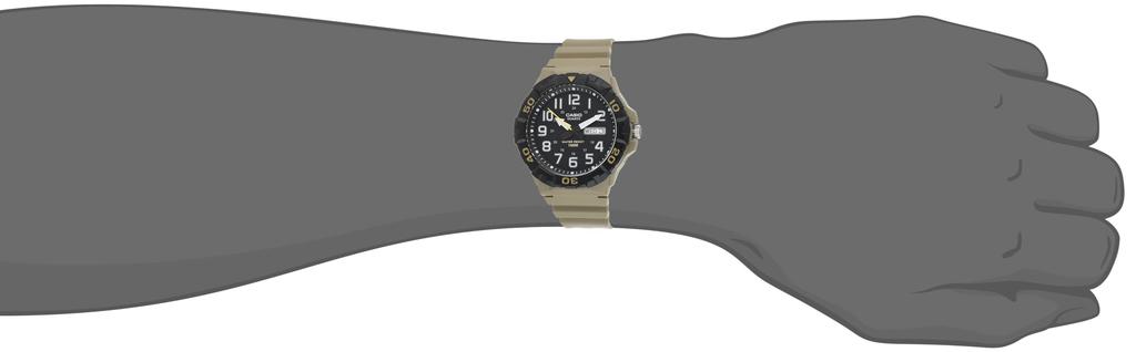 Casio Military 3HD Quartz Sport Watch with Resin 24 Men's Strap, Tan, (Model MRW-210H-5AVCF)