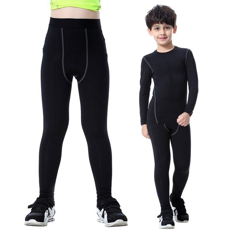 Boys Compression Pants Quick Dry Elastic Waist Skinny Pants Running Sports Cycling