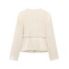 Women's Spring/Summer 2025 Casual Textured Belted Blazer - European & American Style