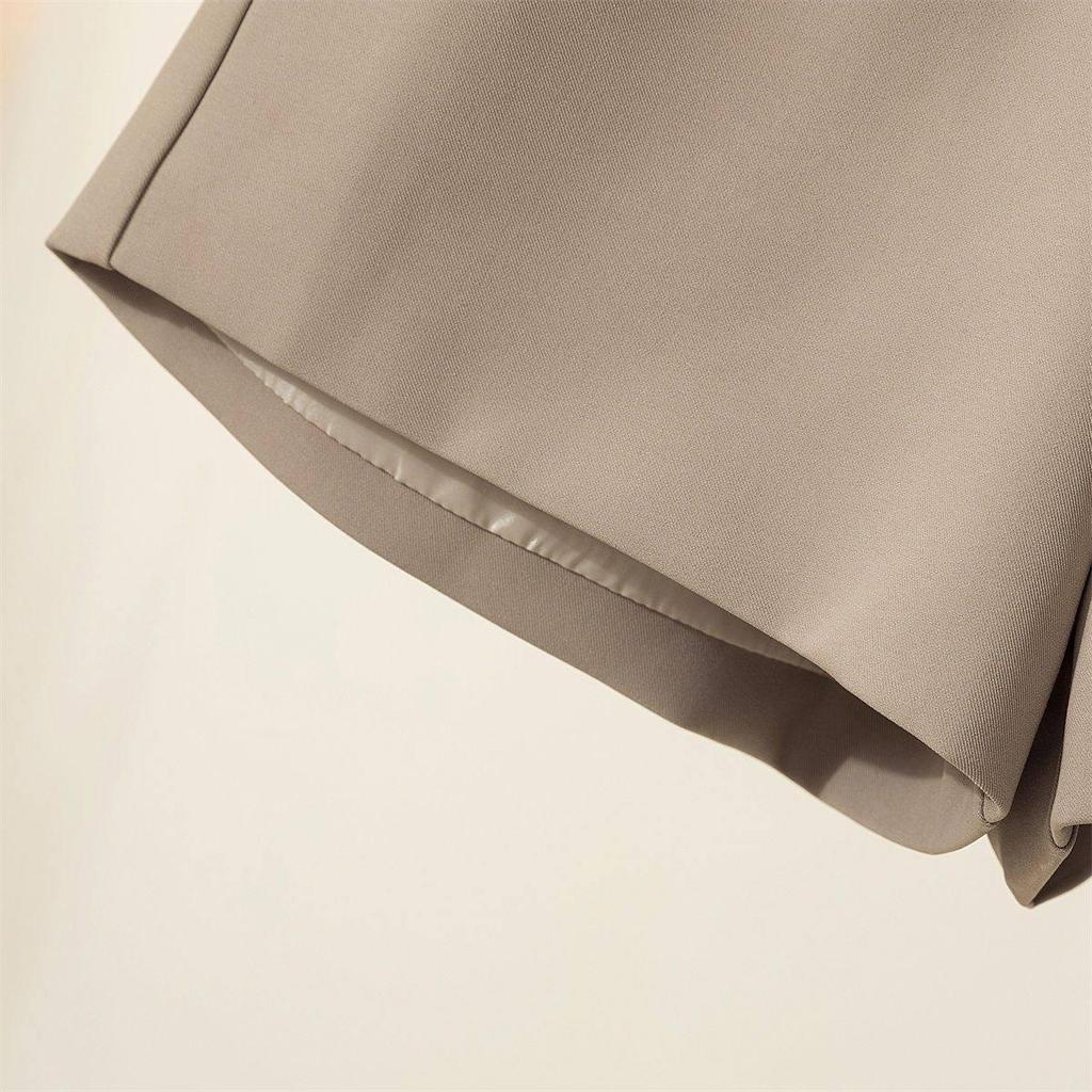 Women's White High-Waisted Wide-Leg Suit Shorts - Summer Petite Loose A-Line Hot Pants