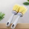 1pc Multi-Purpose Household Cleaning Brush, Cylindrical Handle Long-Bristle Pot and Bowl Scrubber, Tabletop Cleaner. Suitable for Household Cleaning