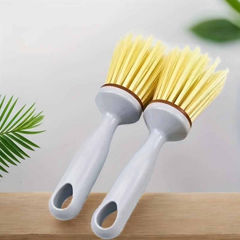 1pc Multi-Purpose Household Cleaning Brush, Cylindrical Handle Long-Bristle Pot and Bowl Scrubber, Tabletop Cleaner. Suitable for Household Cleaning