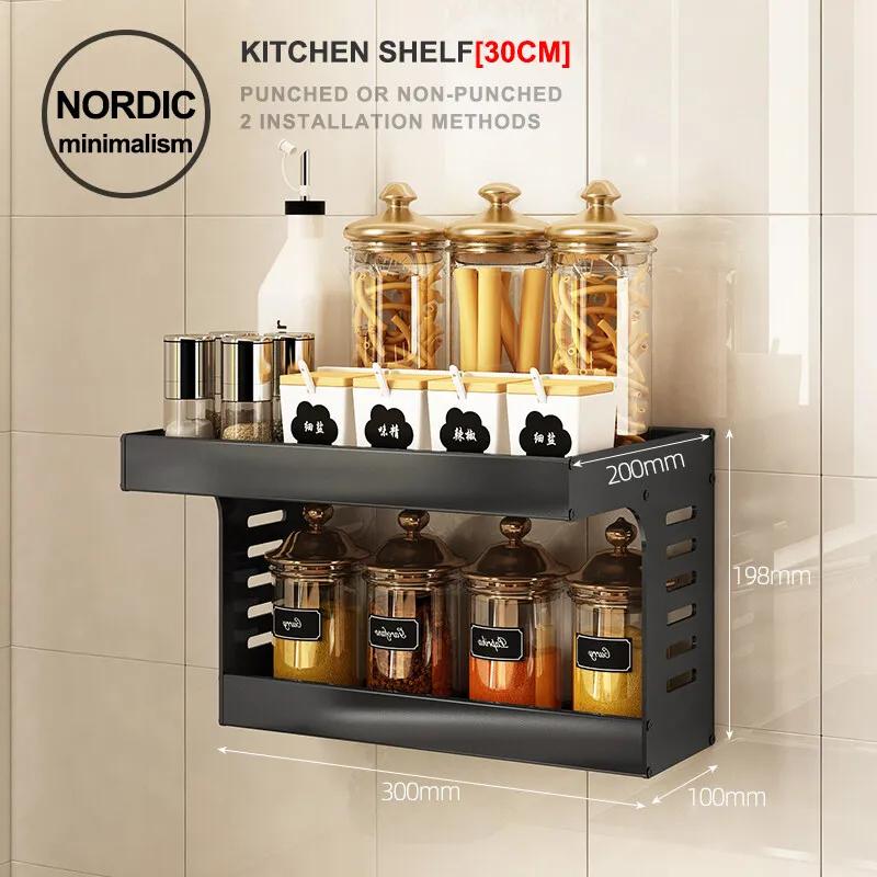 Kitchen 2-layer Shelves Seasoning Bottles Rack Utensils Household Complete Collection Storage Organizer Kitchenware Shelf Holder