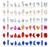 Broca para Nail Art 12 Compartimentos Strass Fundo Plano Broca Formato Especial Unha Vidro AB Aurora Transparente Broca Unha Conjunto de Joias para Nail Art