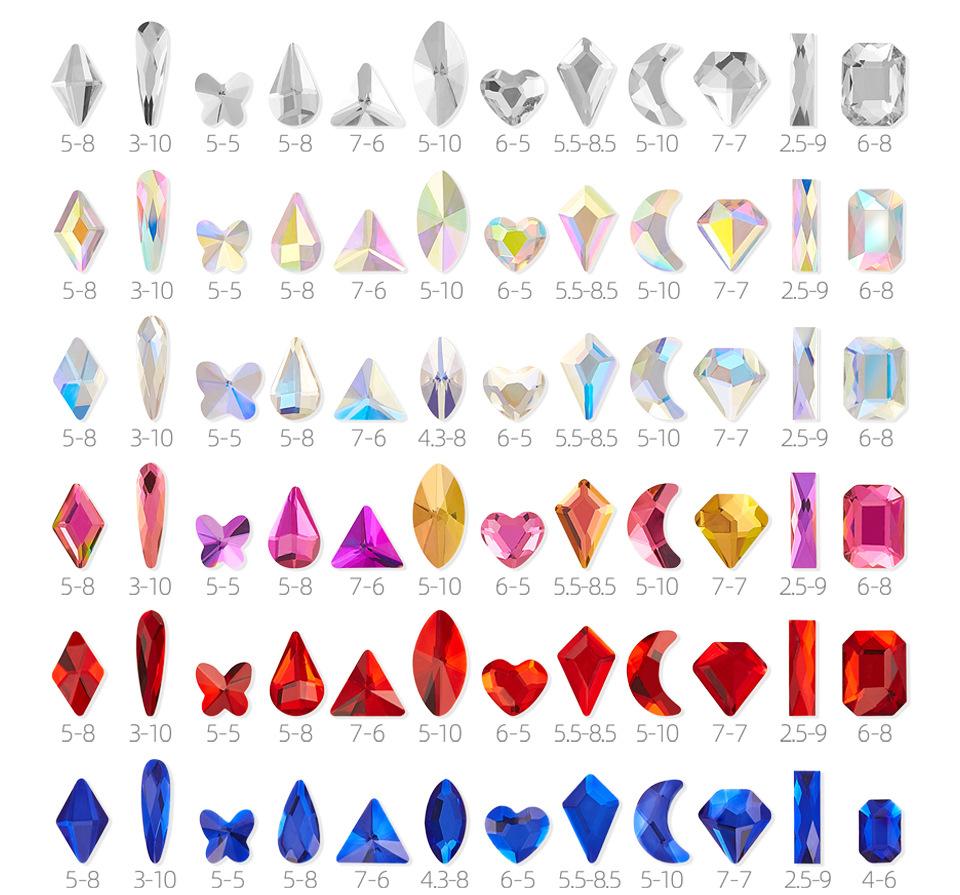 Broca para Nail Art 12 Compartimentos Strass Fundo Plano Broca Formato Especial Unha Vidro AB Aurora Transparente Broca Unha Conjunto de Joias para Nail Art