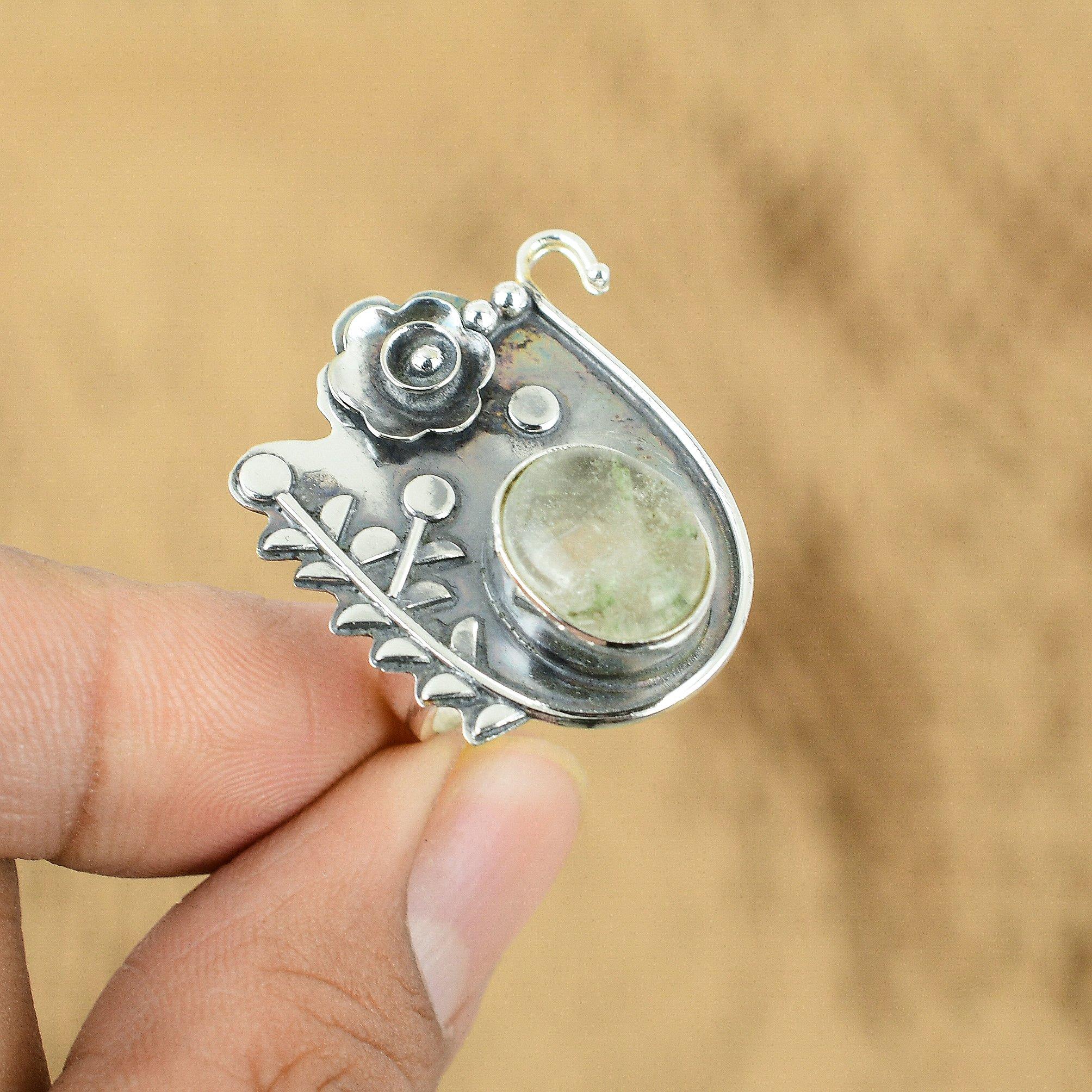 

Mothers day Deal Oval Moonstone Stone New Flower Engagement Ring Sterling Silver Yes
