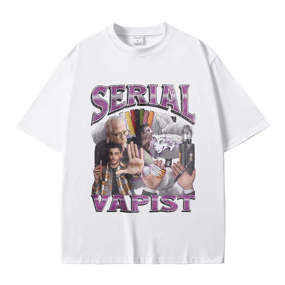 Funny Serial Vapist Graphic T Shirts Unisex Women Fashion Vintage Short Sleeve Male Casual Oversized Pure Cotton Crewneck Tshirt