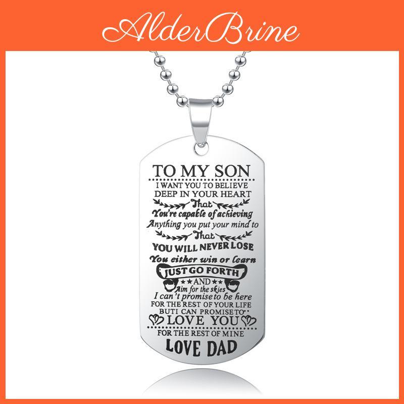 Stylish Fashion Necklace Dog Tag For My Son Daughter Dad Mom Ideal Birthday Gift