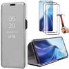 Protective Case - E.F.CONNECTION - for Xiaomi Mi 11 Pro - Silver - Mirror Effect - Translucent Window