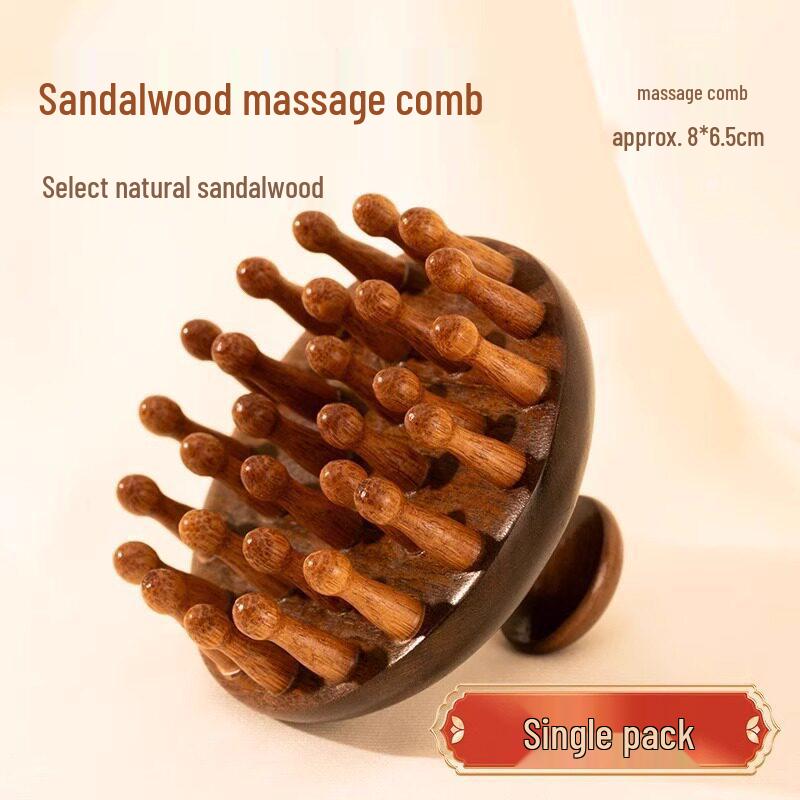 Sandalwood Scalp Massage Comb for Women and Men - Wooden Meridian Health Comb