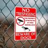 Vintage Metal "Beware of Dogs" Sign - 8x12 Inch Rustic Iron Wall Decor with Video Surveillance Notice, No Trespassing Deterrent