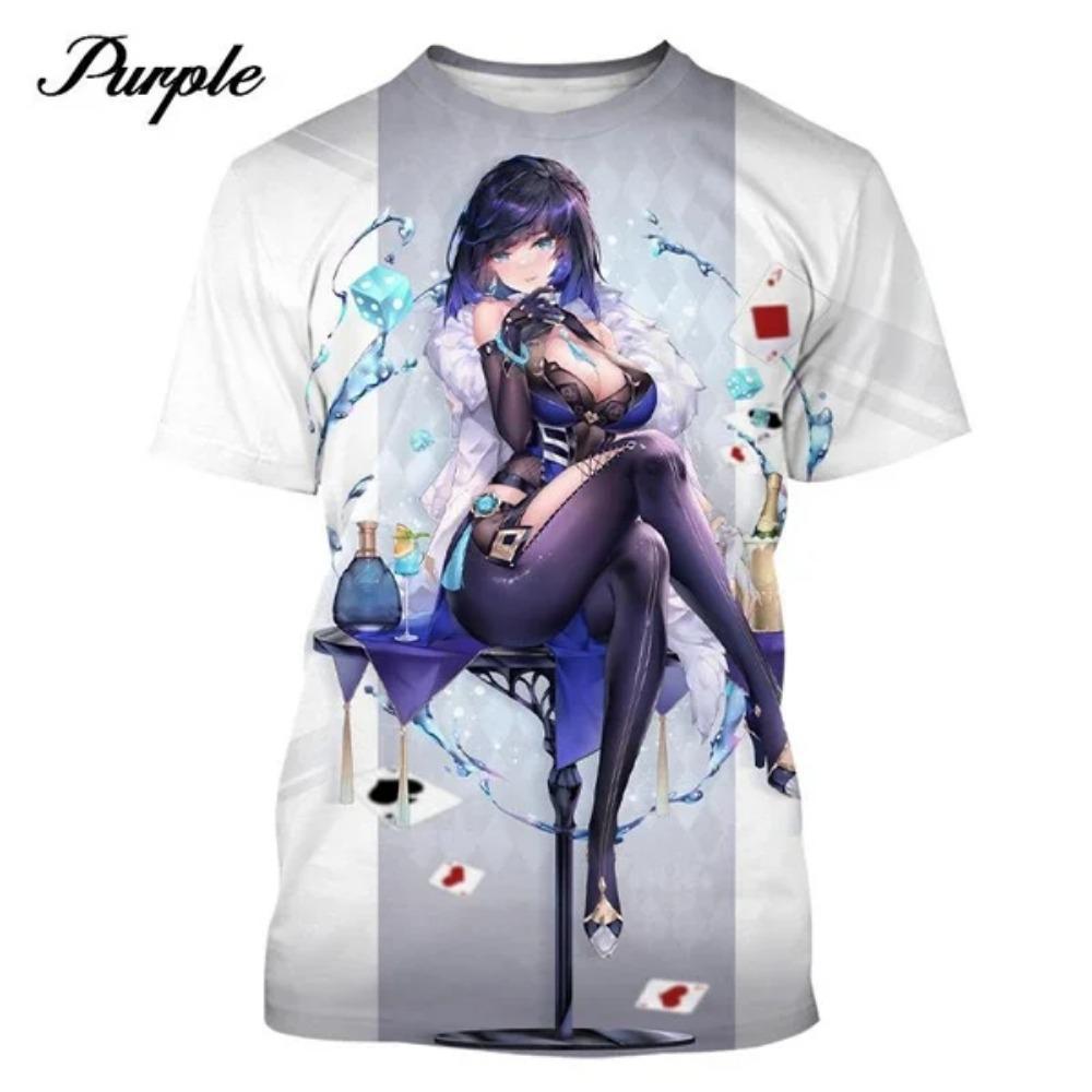 Nowy T-shirt z nadrukiem 3D, casualowy T-shirt z krótkim rękawem, męski/damski, plus size, T-shirt z okrągłym dekoltem