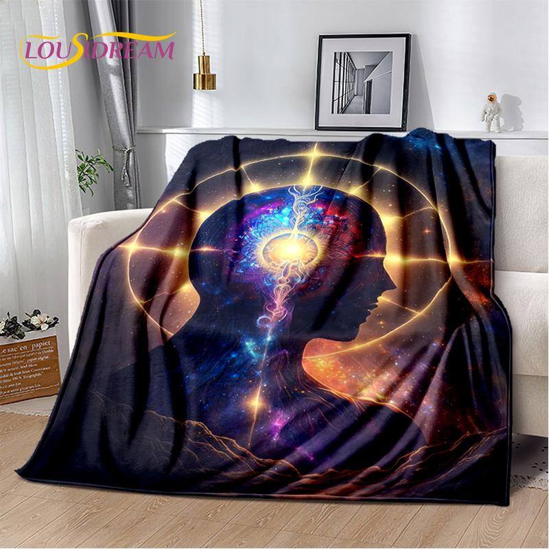 3D Yoga Zen Naturalize Meditation Rainbow 7 Chakra Blanket,Flannel Throw Blanket for Home Bedroom Bed Sofa Picnic Office Hiking