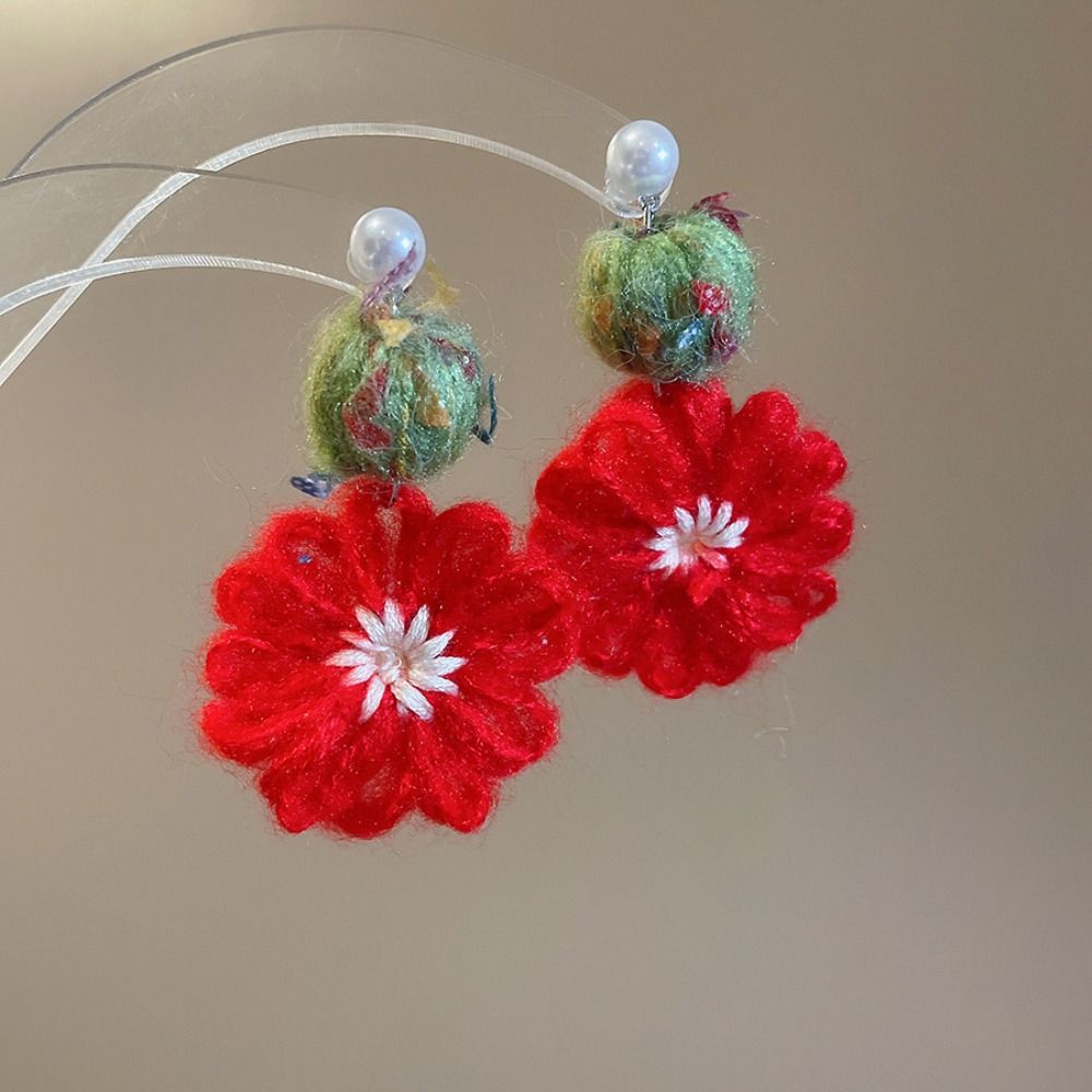 Cute Flower Crochet Earrings Temperament Bohemia Dangle Earrings Daisy Flower Earrings Daily