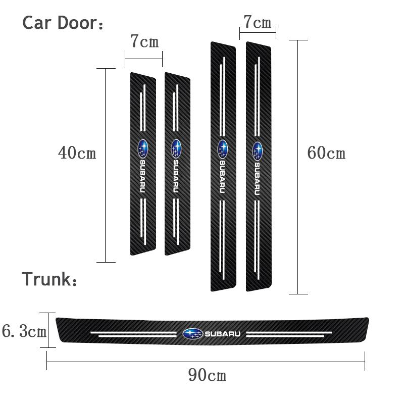 Car Door Sill Carbon Fiber Sticker Threshold Side Anti Scratch Waterproof For Subaru STI Forester Mpreza Outback Legacy Impreza uyu8