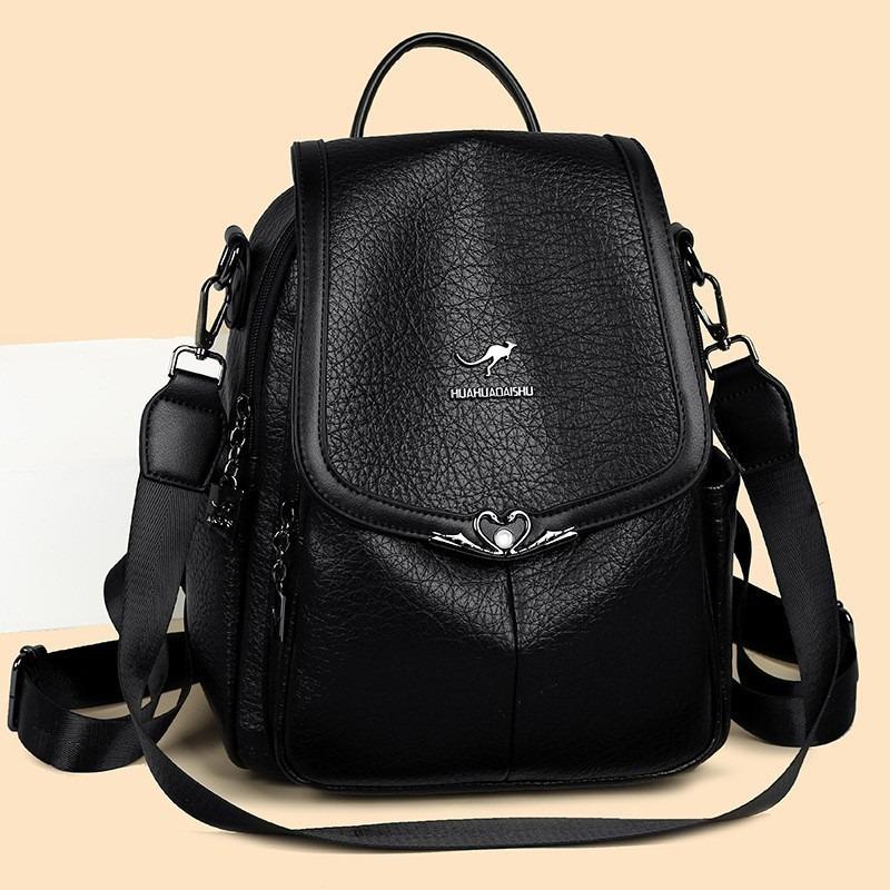 Versatile backpack new fashion backpack retro soft leather large capacity travel bag