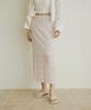 ADAUL Embo Chiffon Flower H Line Long Skirt - Pink