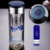YISIJIA Double Wall Tea Infuser Glass Mug with Thermometer