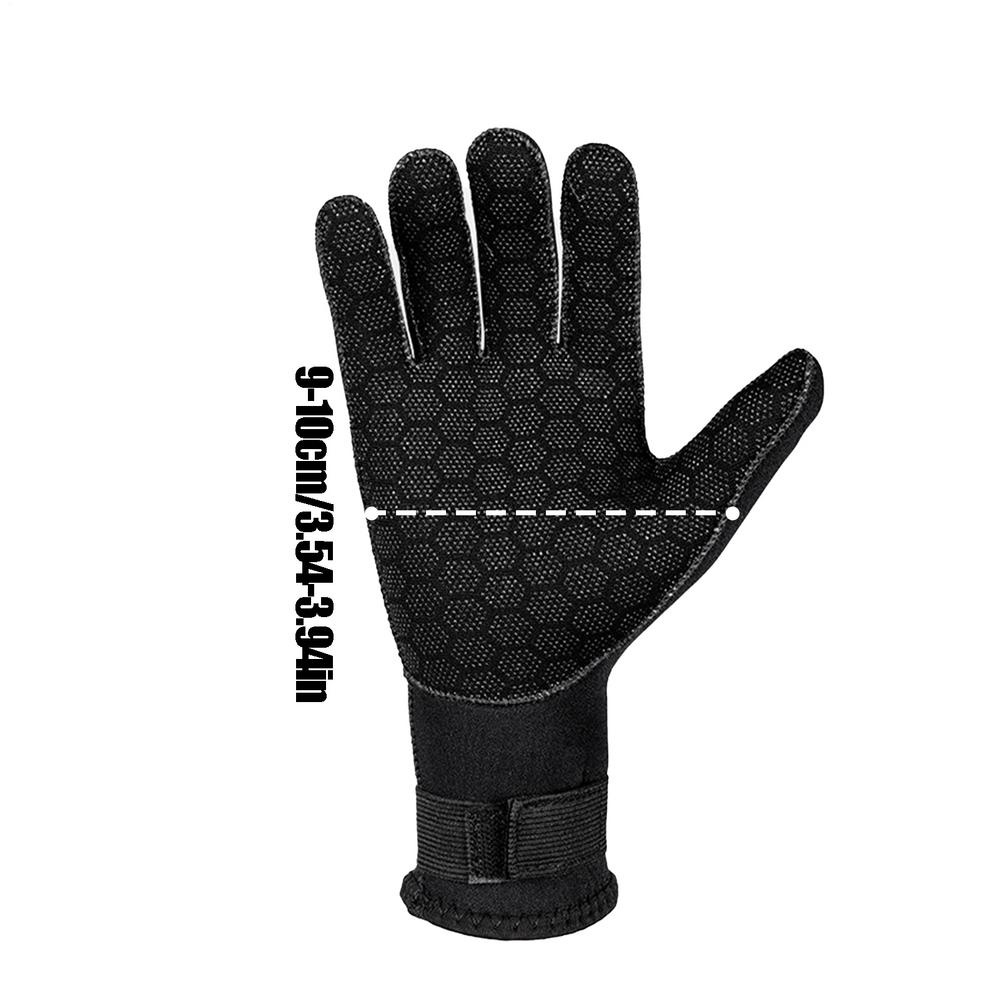 Dive Gloves Warm Anti-Slip Adjustable Multipurpose 3mm Snorkeling Gear Men Women Surfing Gloves for Paddling Kayaking Canoeing M