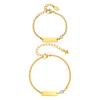 Children'S Bracelet Stainless Steel Plated 18K Gold Smooth Blank Rectangular Brand Zircon Bracelet Can Be Engraved Br-2421