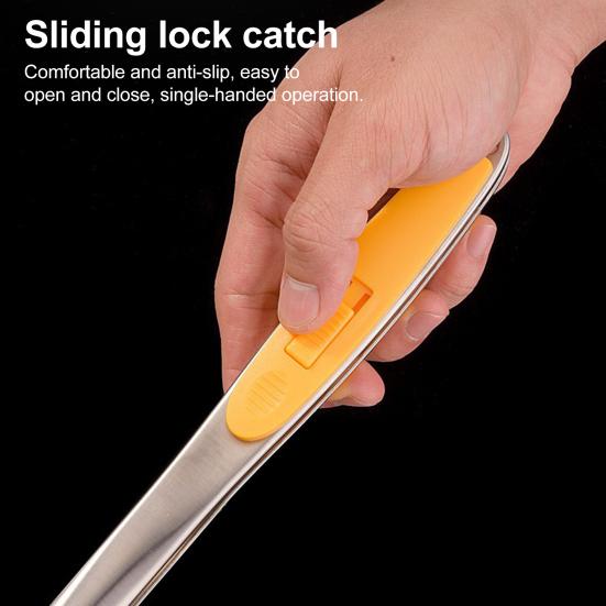 Anti-Scald Spatula Tongs Stainless Steel Food Shovel Clamp 2-in-1 Sliding