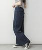 atONE Baggy Cargo Stretch Chino Wide Elastic Baker Denim ATC-0030 Women's Wide-Leg Pants, Pants, (Size M, Navy)