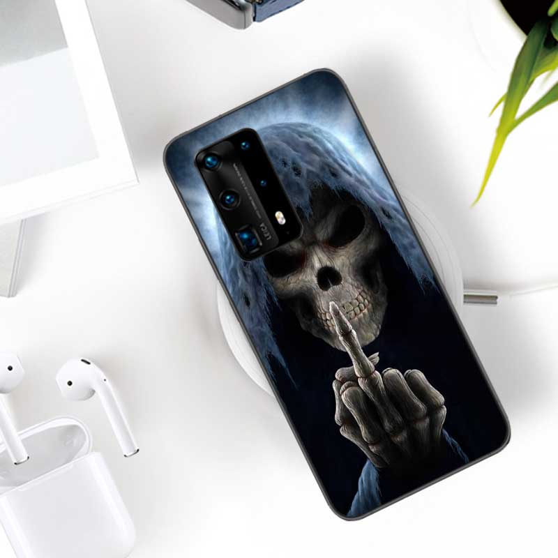Grim Reaper Skull Skeleton Soft Clear Phone Case For Huawei P30 Lite P10 P20 P40 P50 Pro Mate 40 Pro 30 20 10 Lite Cover Silicon