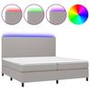 VidaXL Sommier à Lattes de Lit avec Matelas et LED, Lit Rembourré avec Tête de Lit, Lit Double, Lit Adulte de Chambre, 3134741