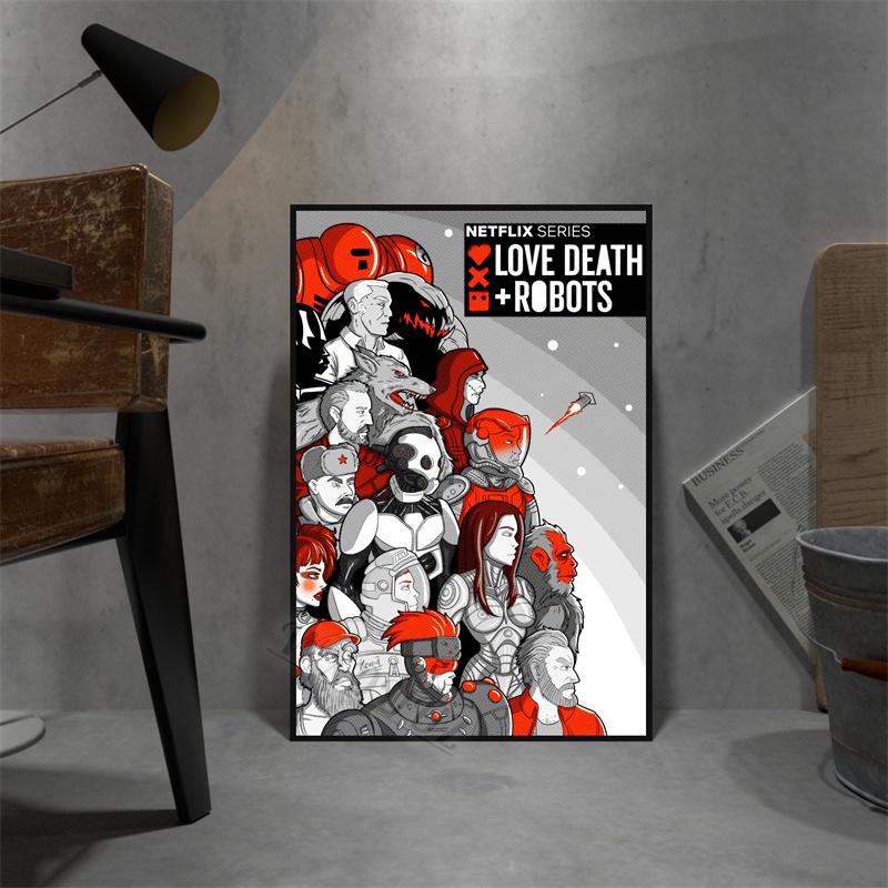 Klasika Evropa a Amerika Film Láska, smrt a roboti Obrázky pro pokoj Obývací plátno Umění Domov Nástěnná dekorace Tisk plakát