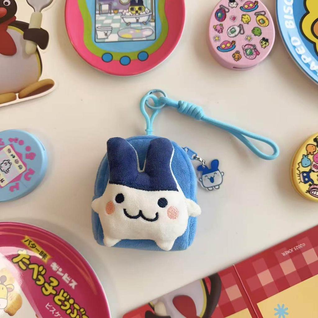 Kawaii Tamagotchi Wallet Style Keychain Cartoon Cute Nylon Phone Charm Mametchi Mimitchi Bag Keychain Accessories