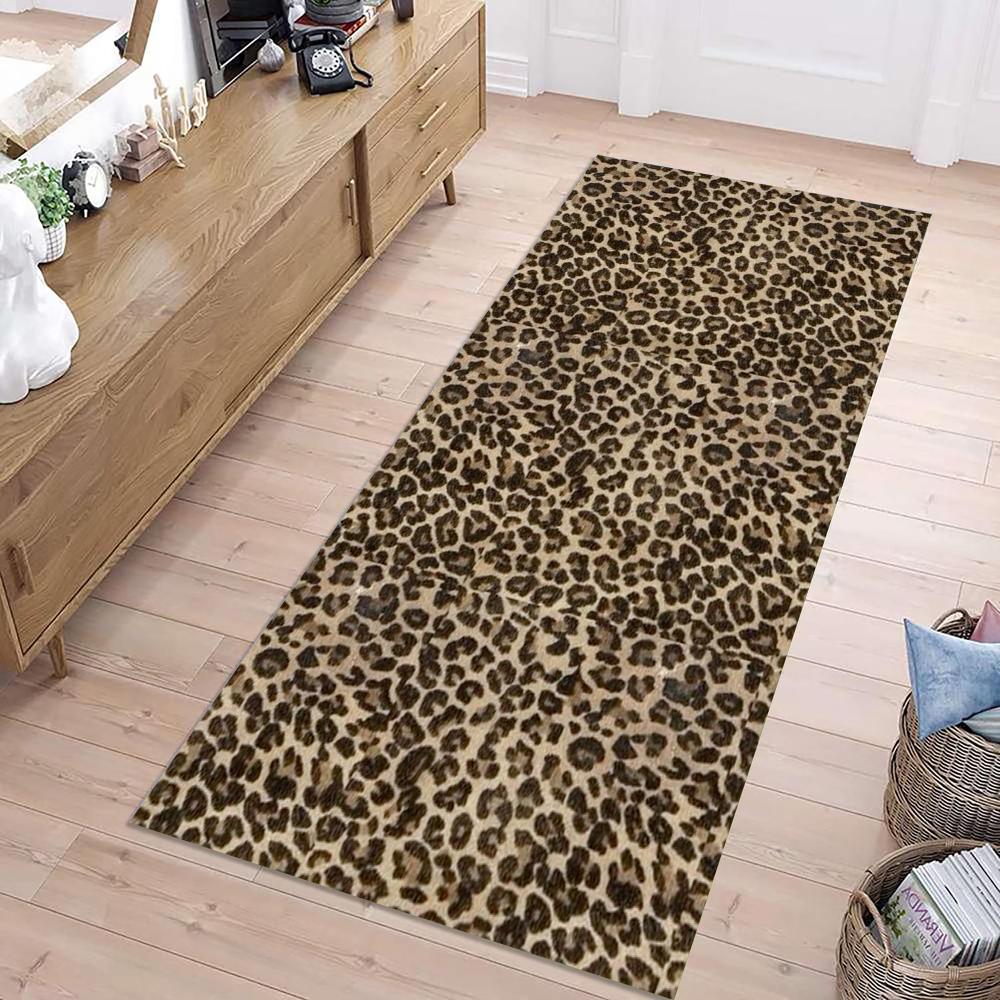 

Leopard Print Runner Rug AAnimal Fur Texture Print Home Decor Mat Non-Slip Hallway Autumn Winter Decor Carpet Bedroom Decor 40x120CM
