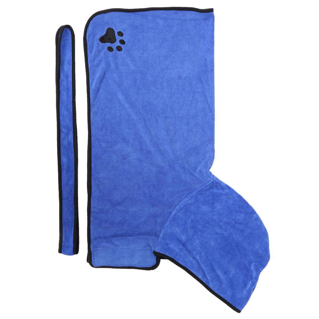 Vláknový mazlíčkový voděvzdorný župan pro psy s kapucí k sušení, osuška s páskem XL