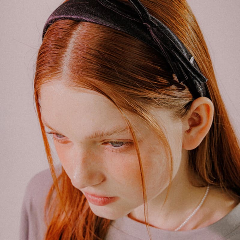 Mellotory Wide Ribbon Satin Hairband (black)