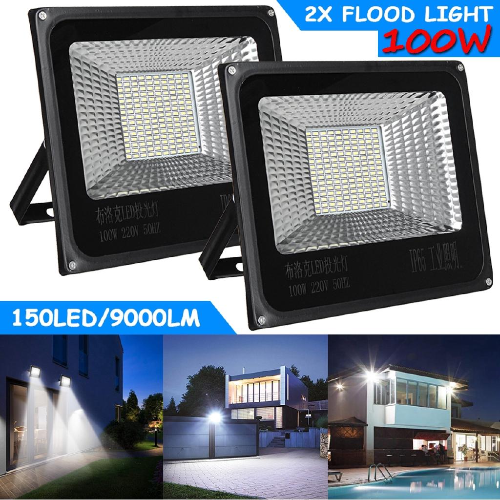 100W 150 LED 9000LM Waterproof Flood Wall Light Outdoor Super Bright Outdoor