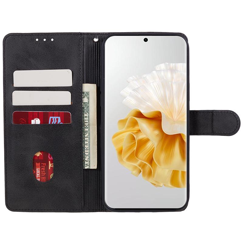 

For Huawei P60/P60 Pro Calf Texture Stand Cover Magnetic Clasp Leather Wallet Phone Case Red