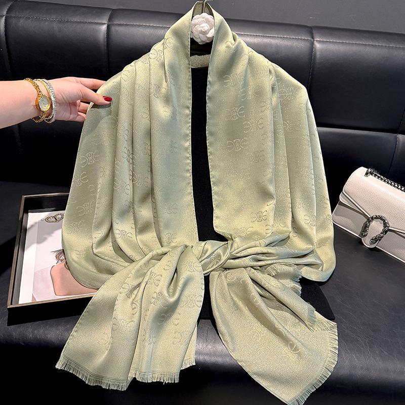 New Ladies Elegant Print Hijab Tencel Cotton Long Scarf With Four Seasons Sun Protection Scarf Decoration Shawl Wrap Headscarf