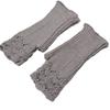 Knitted Half Finger Gloves Stretchy Warm Gloves Fingerless Thumb Hole Gloves