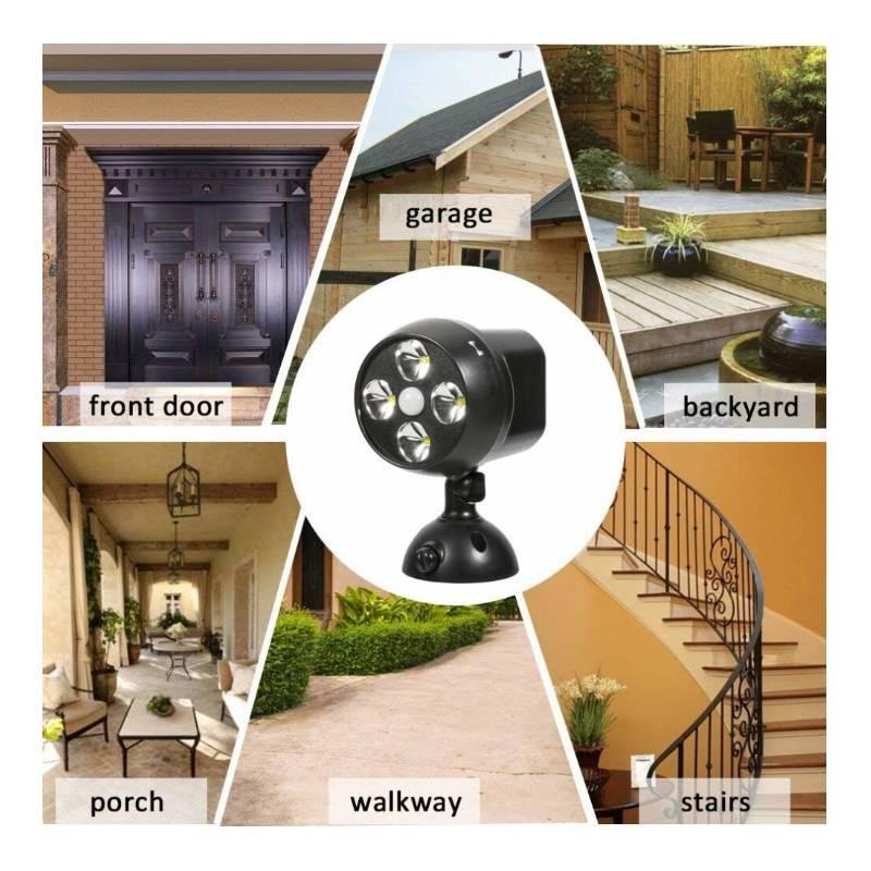 Lumen Outdoor 600 Led Security Light Powered Wireless Motion Sensor Light Black